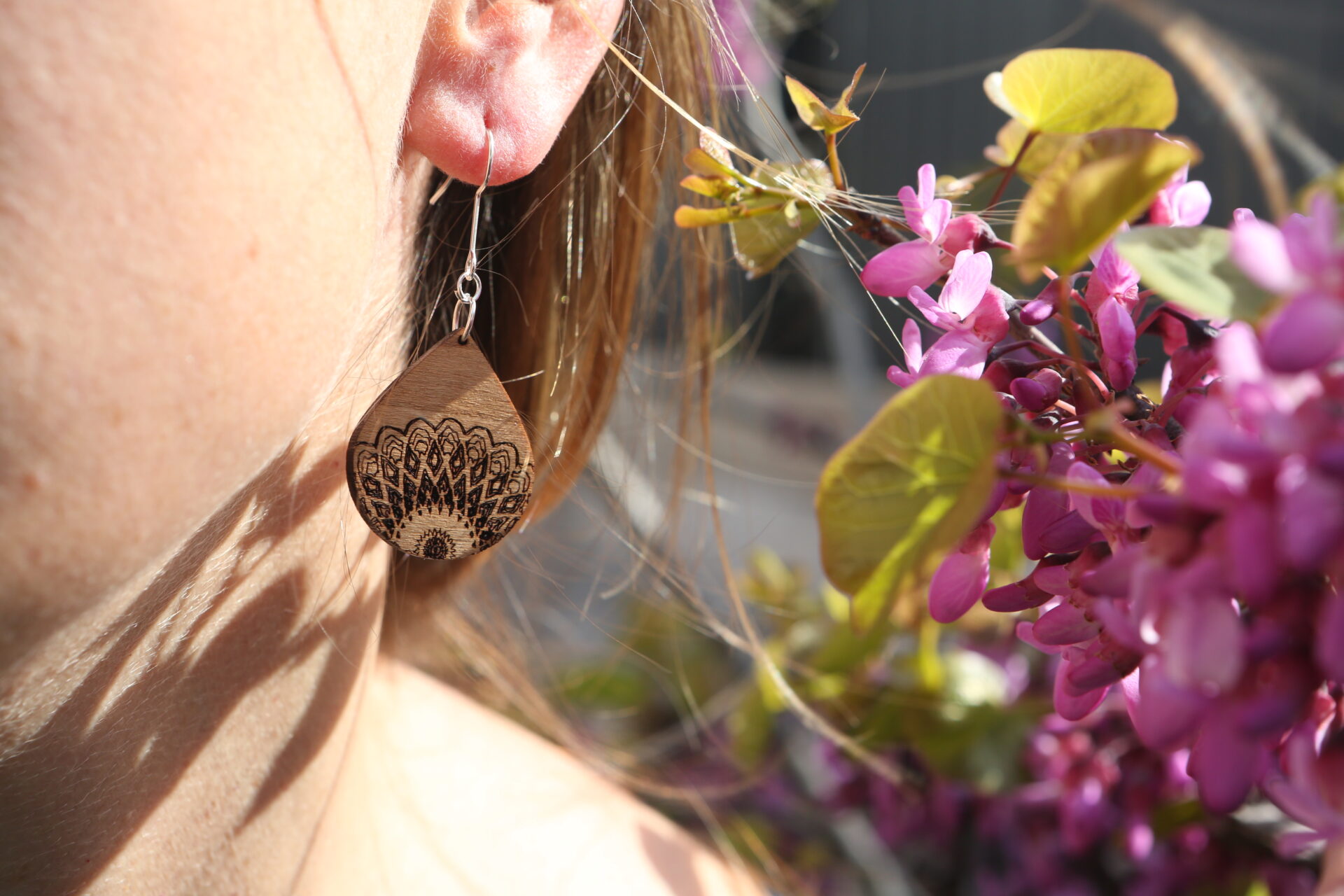 Boucle d'oreille "Goutte d'eau" - Bouliwood Créations Bois