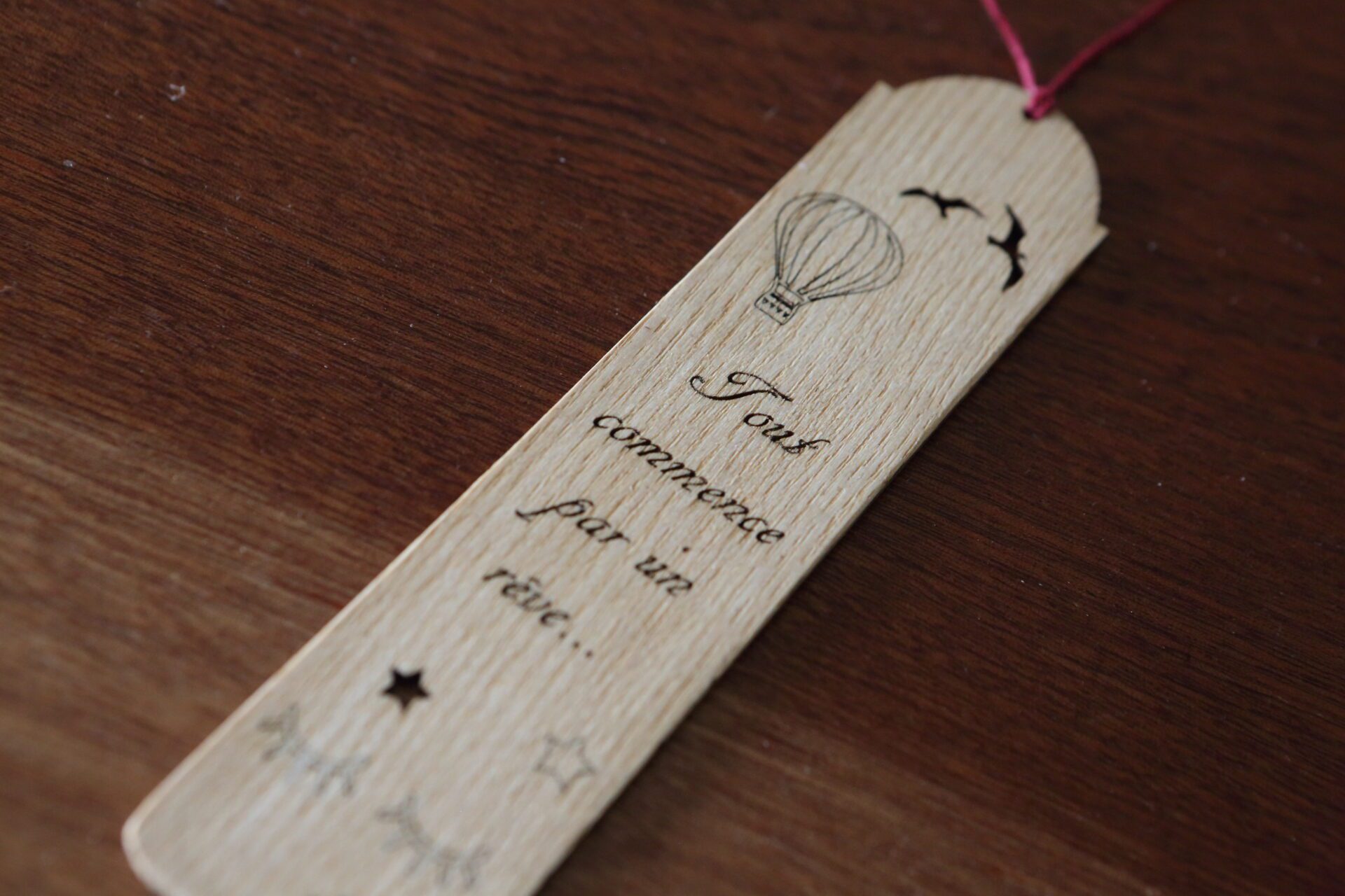 Signet Italien Marque Page En Bois Pour Maîtresse D'école Anniversaire