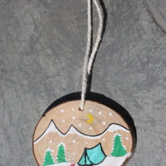 "Boule" à accrocher camping sous la neige
