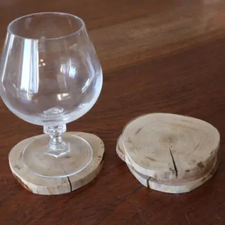 Lot de 4 dessous de verre en Olivier 7,8cm