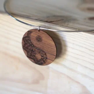 Pendentif "Yin Yang" en Teck