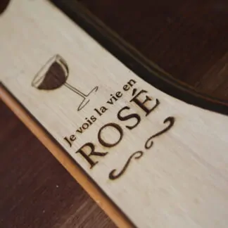 Présentoir pour bouteille de vin "je vois la vie en rosé"