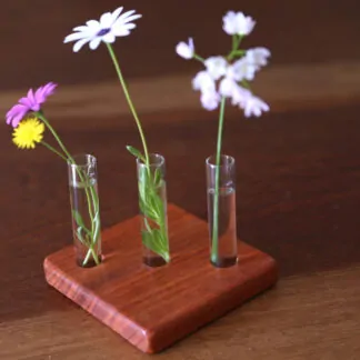 Soliflore en Padouk 3 fleurs