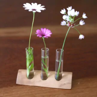 Soliflore en Noyer 16,5cm (en moyenne) 3 fleurs