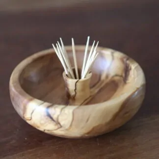 Bol en Olivier diamètre 13,5cm avec emplacement cure-dent