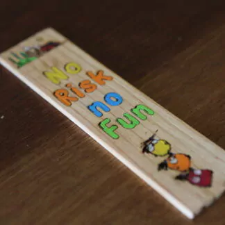 Marque-page en bois "No Risk, no Fun"