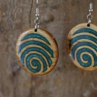 Boucle d'oreille résine Océan grand modèle vert