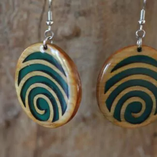 Boucle d'oreille résine Océan grand modèle vert transparent