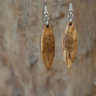 Boucle d'oreille résine petit arbre jaune