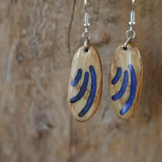 Boucle d'oreille résine Griffes Bleu