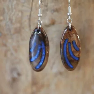 Boucle d'oreille résine Griffes Bleu foncé