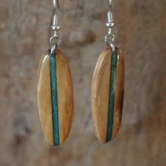 Boucle d'oreille résine Surf Vert