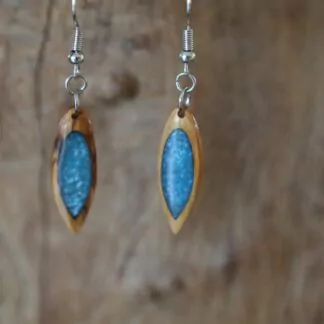 Boucle d'oreille résine Mini Goutte d'eau Bleue
