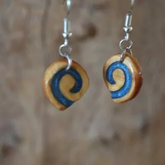 Boucle d'oreille résine Mini Escargot Bleu