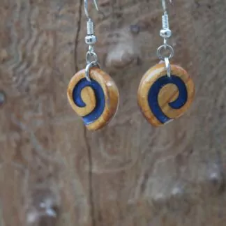 Boucle d'oreille résine Mini Escargot Bleu foncé