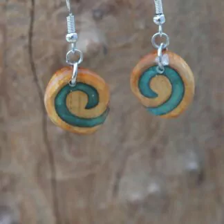 Boucle d'oreille résine Mini Escargot vert