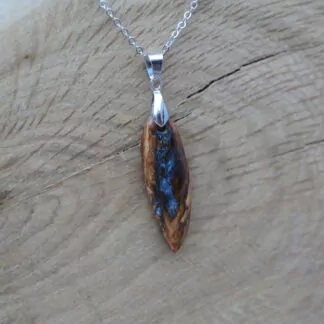 Pendentif Résine Bleue océan + Olivier "résina"