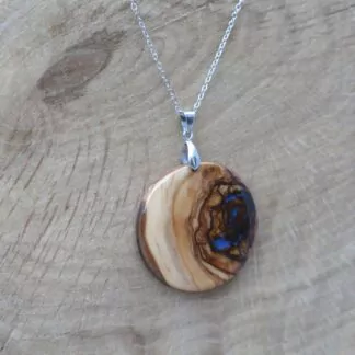 Pendentif Résine Bleue + Olivier "Sublima"